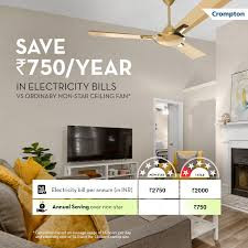 Crompton SUREBREEZE SEA SAPPHIRA (1 Star) 1 Star 1200 mm 3 Blade Ceiling Fan  (Ultra High Speed | Ivory | Pack of 1)